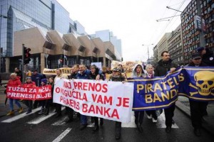 Protest in Belgrade (Serbia) against FX Loans